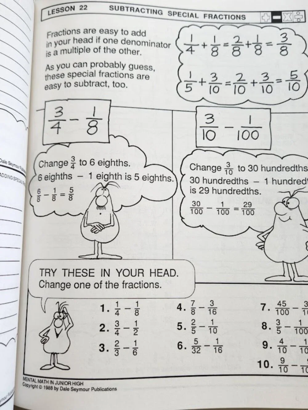 Mental Math in Junior High Workbook Grades 7-9 Paperback Activity Book Mathemati